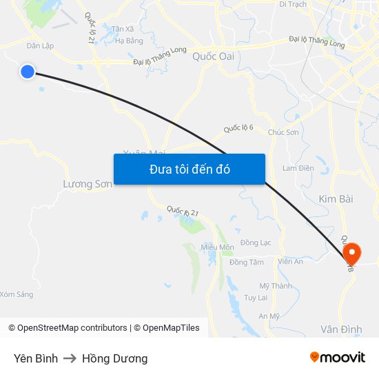 Yên Bình to Hồng Dương map