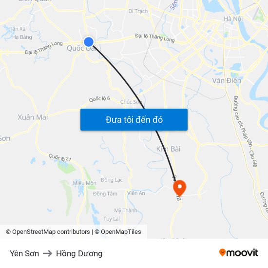 Yên Sơn to Hồng Dương map