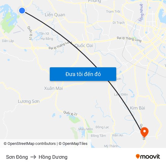 Sơn Đông to Hồng Dương map