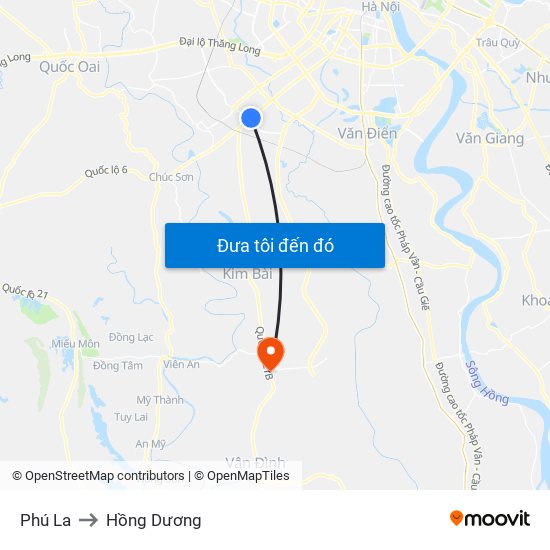 Phú La to Hồng Dương map