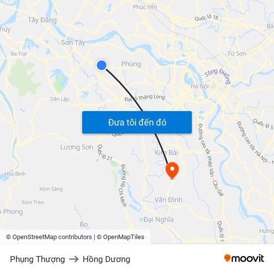 Phụng Thượng to Hồng Dương map