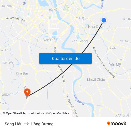 Song Liễu to Hồng Dương map