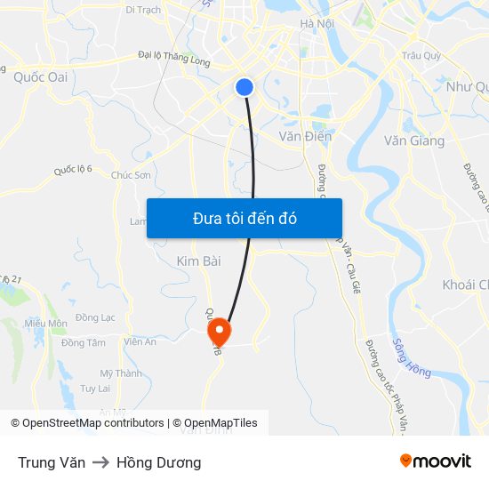 Trung Văn to Hồng Dương map