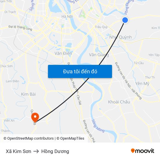 Xã Kim Sơn to Hồng Dương map