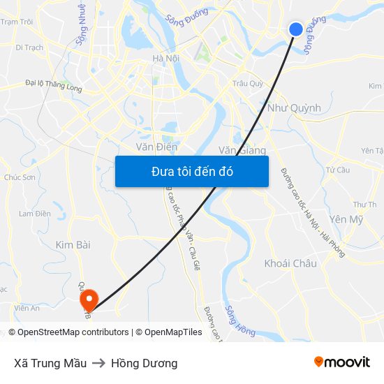 Xã Trung Mầu to Hồng Dương map