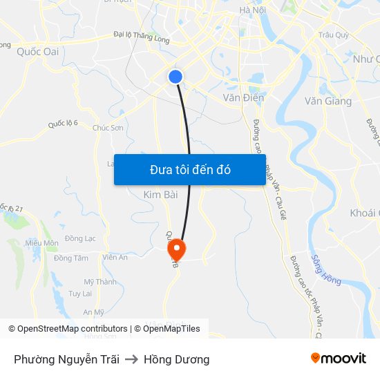 Phường Nguyễn Trãi to Hồng Dương map