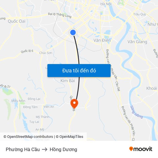 Phường Hà Cầu to Hồng Dương map
