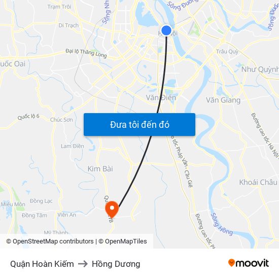 Quận Hoàn Kiếm to Hồng Dương map