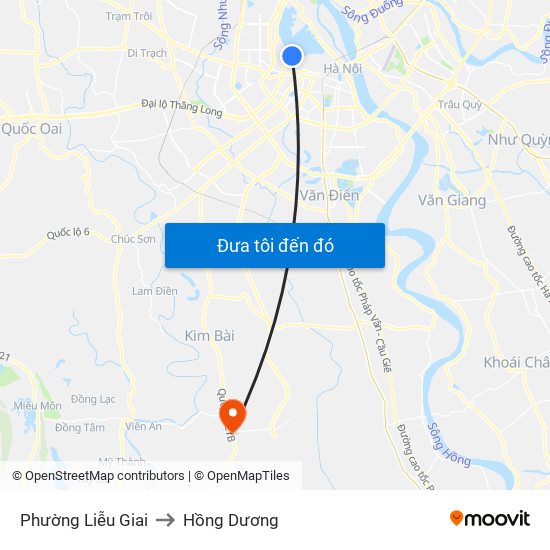 Phường Liễu Giai to Hồng Dương map