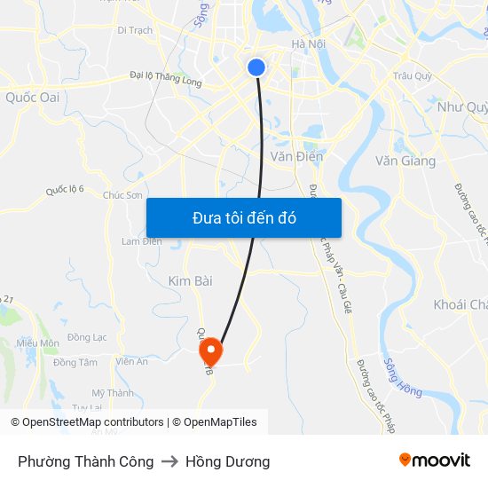 Phường Thành Công to Hồng Dương map