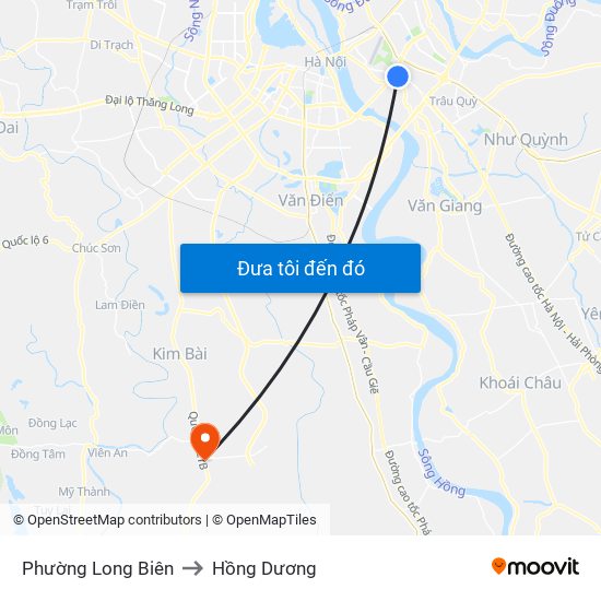 Phường Long Biên to Hồng Dương map