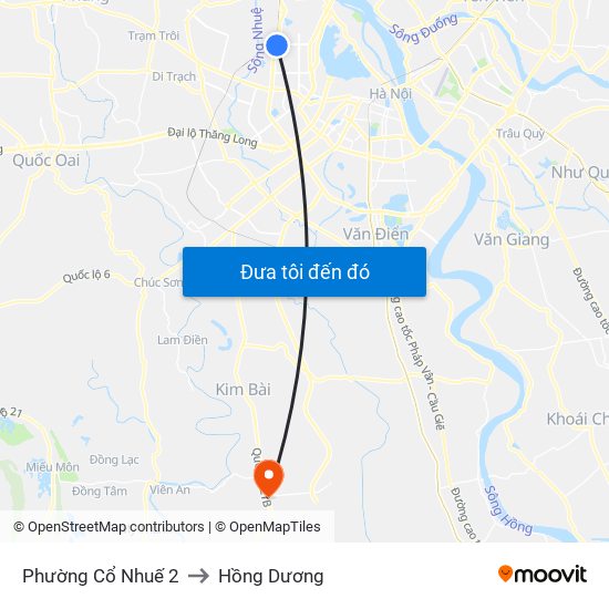 Phường Cổ Nhuế 2 to Hồng Dương map
