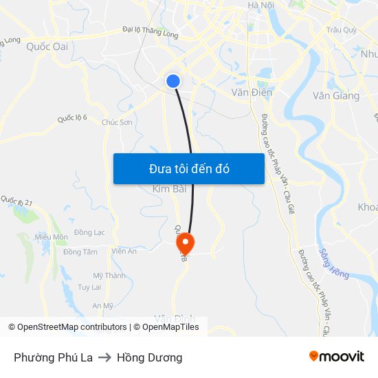 Phường Phú La to Hồng Dương map