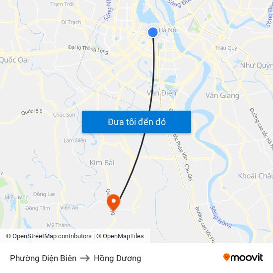 Phường Điện Biên to Hồng Dương map