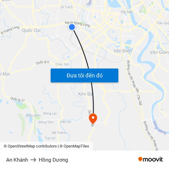An Khánh to Hồng Dương map