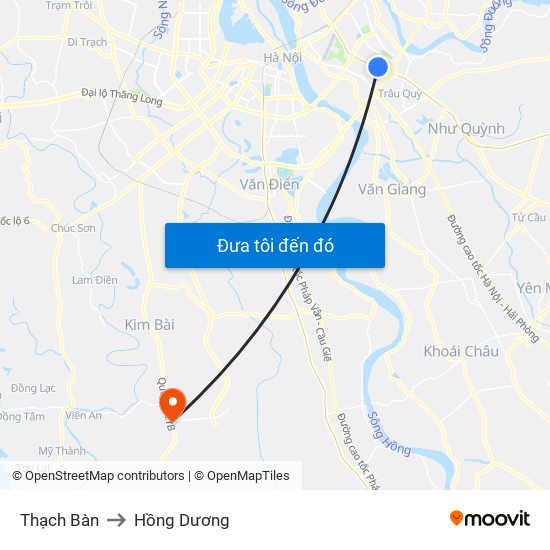 Thạch Bàn to Hồng Dương map