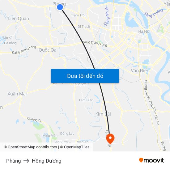 Phùng to Hồng Dương map