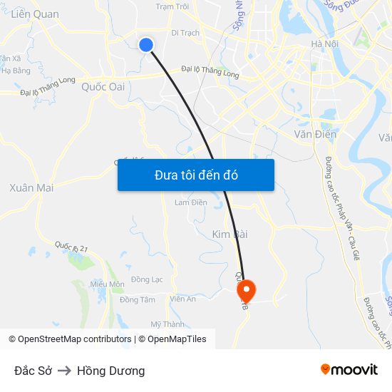 Đắc Sở to Hồng Dương map