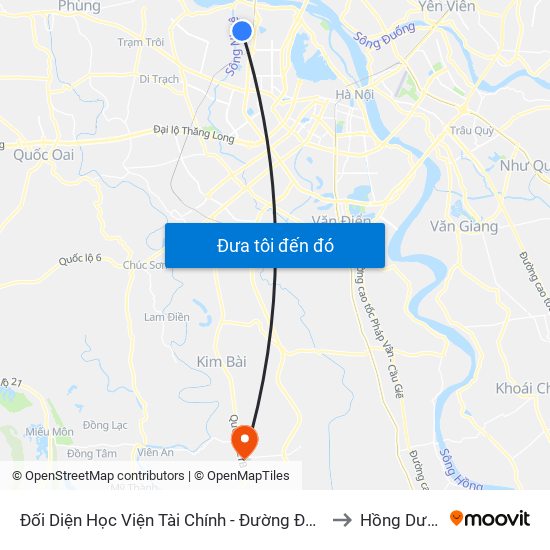 Đối Diện Học Viện Tài Chính - Đường Đức Thắng to Hồng Dương map