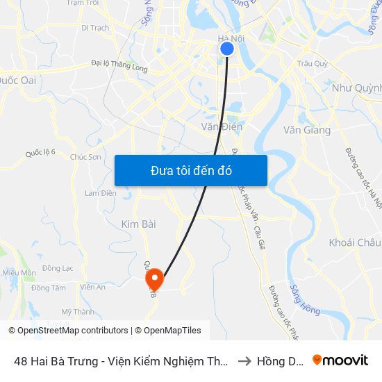 48 Hai Bà Trưng - Viện Kiểm Nghiệm Thuốc Trung Ương to Hồng Dương map