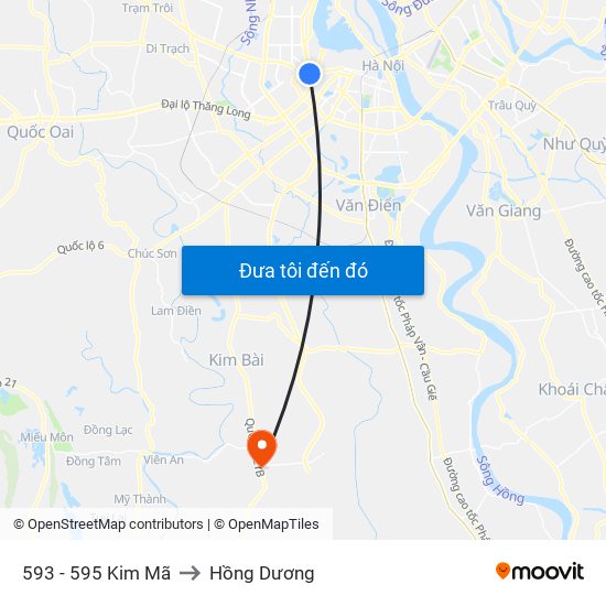593 - 595 Kim Mã to Hồng Dương map