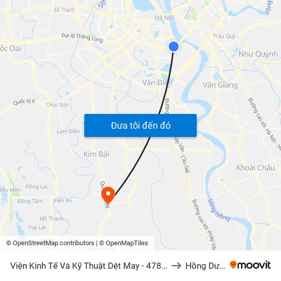 Viện Kinh Tế Và Kỹ Thuật Dệt May - 478 Minh Khai to Hồng Dương map