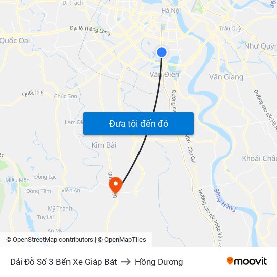 Dải Đỗ Số 3 Bến Xe Giáp Bát to Hồng Dương map