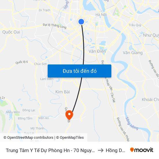 Trung Tâm Y Tế Dự Phòng Hn - 70 Nguyễn Chí Thanh to Hồng Dương map