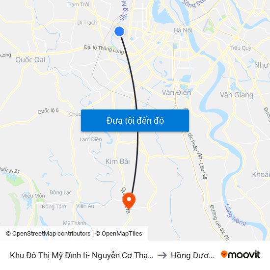 Khu Đô Thị Mỹ Đình Ii- Nguyễn Cơ Thạch to Hồng Dương map