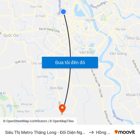 Siêu Thị Metro Thăng Long - Đối Diện Ngõ 599 Phạm Văn Đồng to Hồng Dương map