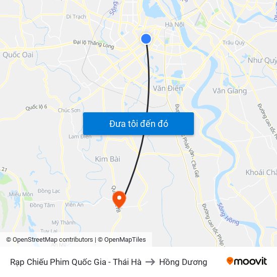 Rạp Chiếu Phim Quốc Gia - Thái Hà to Hồng Dương map