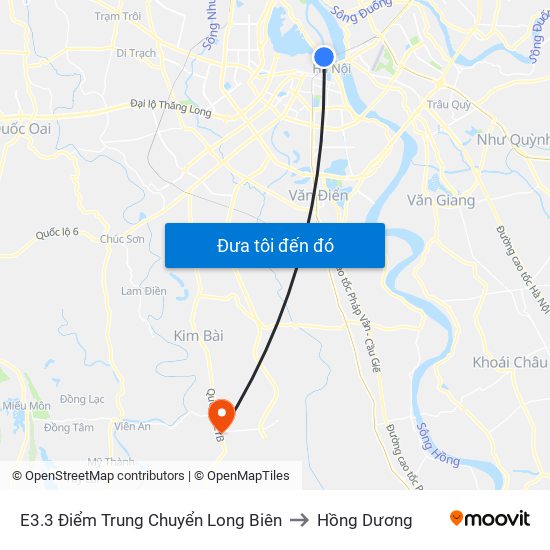 E3.3 Điểm Trung Chuyển Long Biên to Hồng Dương map