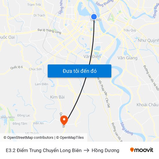 E3.2 Điểm Trung Chuyển Long Biên to Hồng Dương map