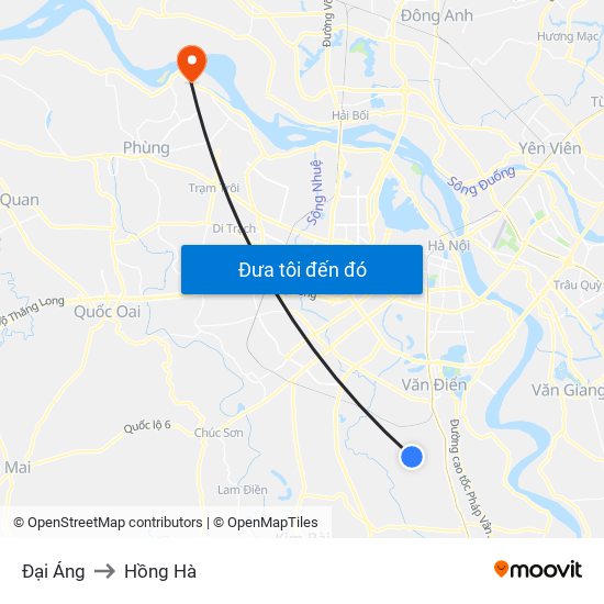 Đại Áng to Hồng Hà map