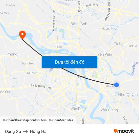 Đặng Xá to Hồng Hà map