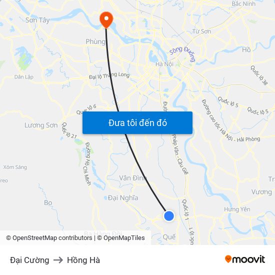 Đại Cường to Hồng Hà map