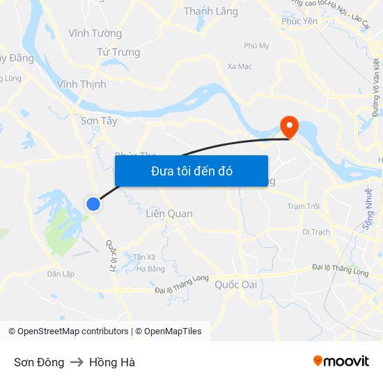 Sơn Đông to Hồng Hà map