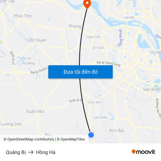 Quảng Bị to Hồng Hà map