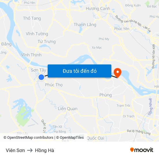 Viên Sơn to Hồng Hà map