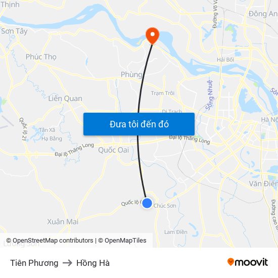 Tiên Phương to Hồng Hà map