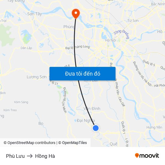 Phù Lưu to Hồng Hà map