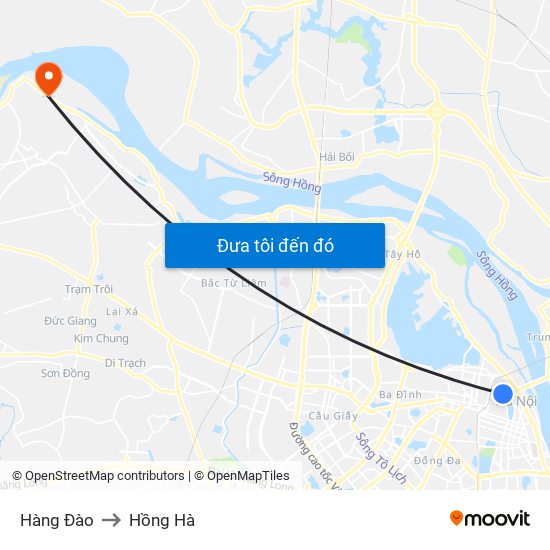 Hàng Đào to Hồng Hà map