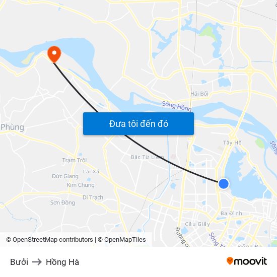 Bưởi to Hồng Hà map