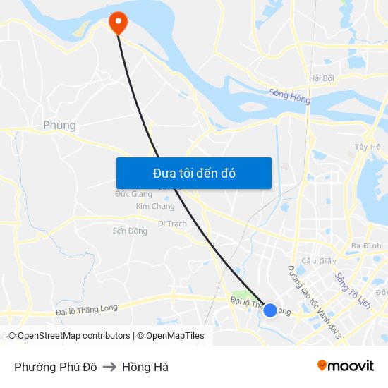 Phường Phú Đô to Hồng Hà map