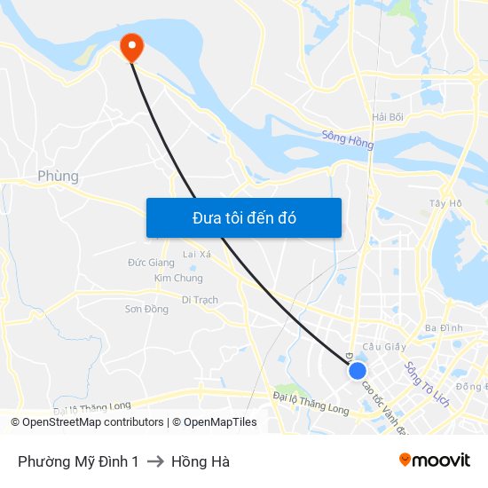 Phường Mỹ Đình 1 to Hồng Hà map