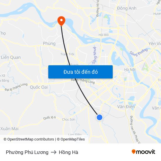 Phường Phú Lương to Hồng Hà map