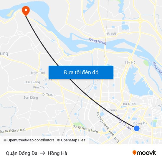 Quận Đống Đa to Hồng Hà map