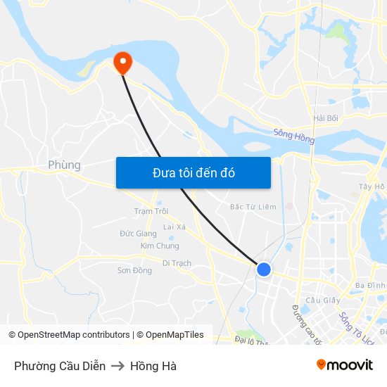 Phường Cầu Diễn to Hồng Hà map