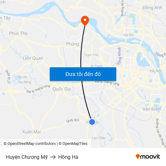 Huyện Chương Mỹ to Hồng Hà map