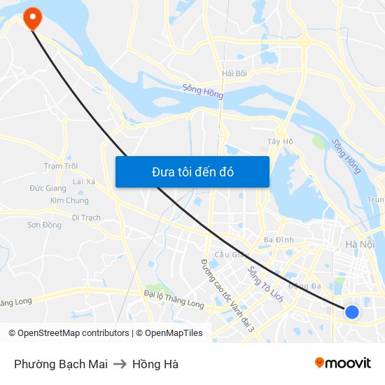 Phường Bạch Mai to Hồng Hà map